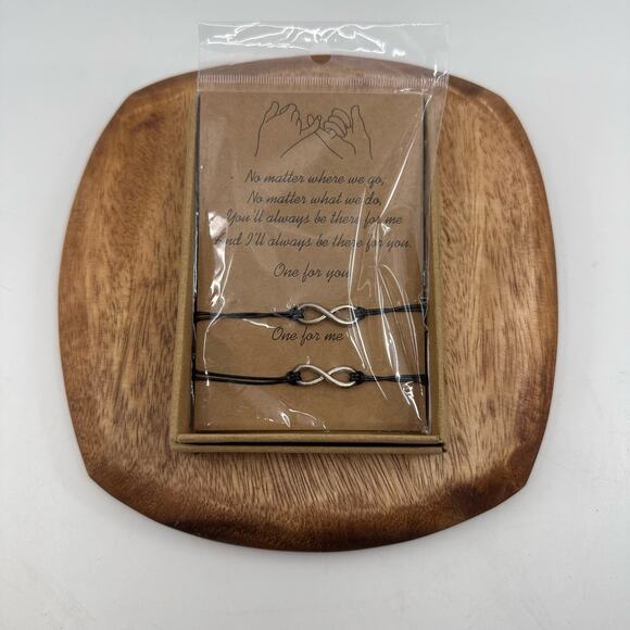 Friendship/Couple Bundle Infinity & Hearts Bracelet Sets 2-Piece Per Set W/Cards - Picture 2 of 6